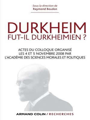 cover image of Durkheim fut-il durkheimien ?